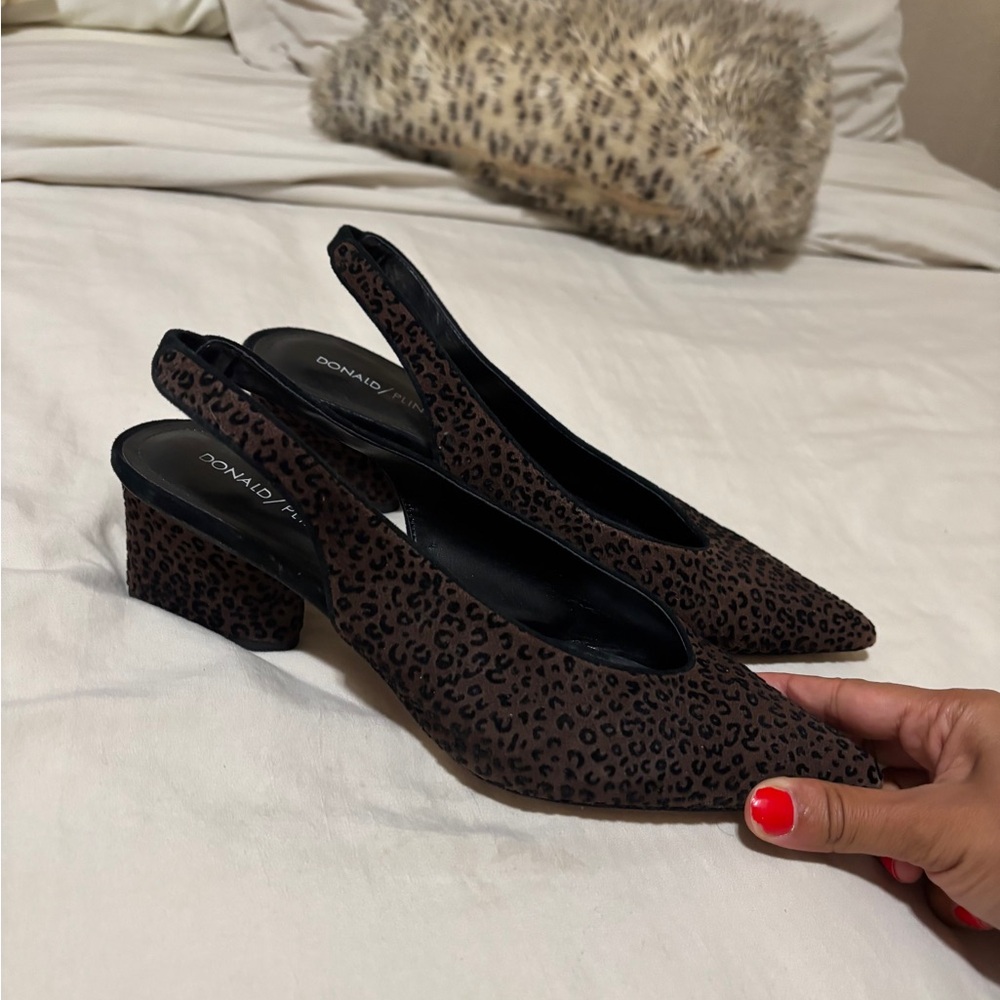 Donald J. Pliner Brown Leopard Slingback Heels